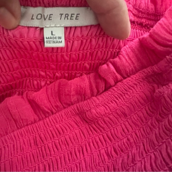 Love Tree Womens Large Smocked Tube Midi A-Line Dress Fuchsia Vacation Casual - Picture 6 of 8